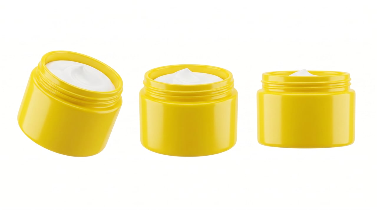 No Lid Yellow Cream Three Views