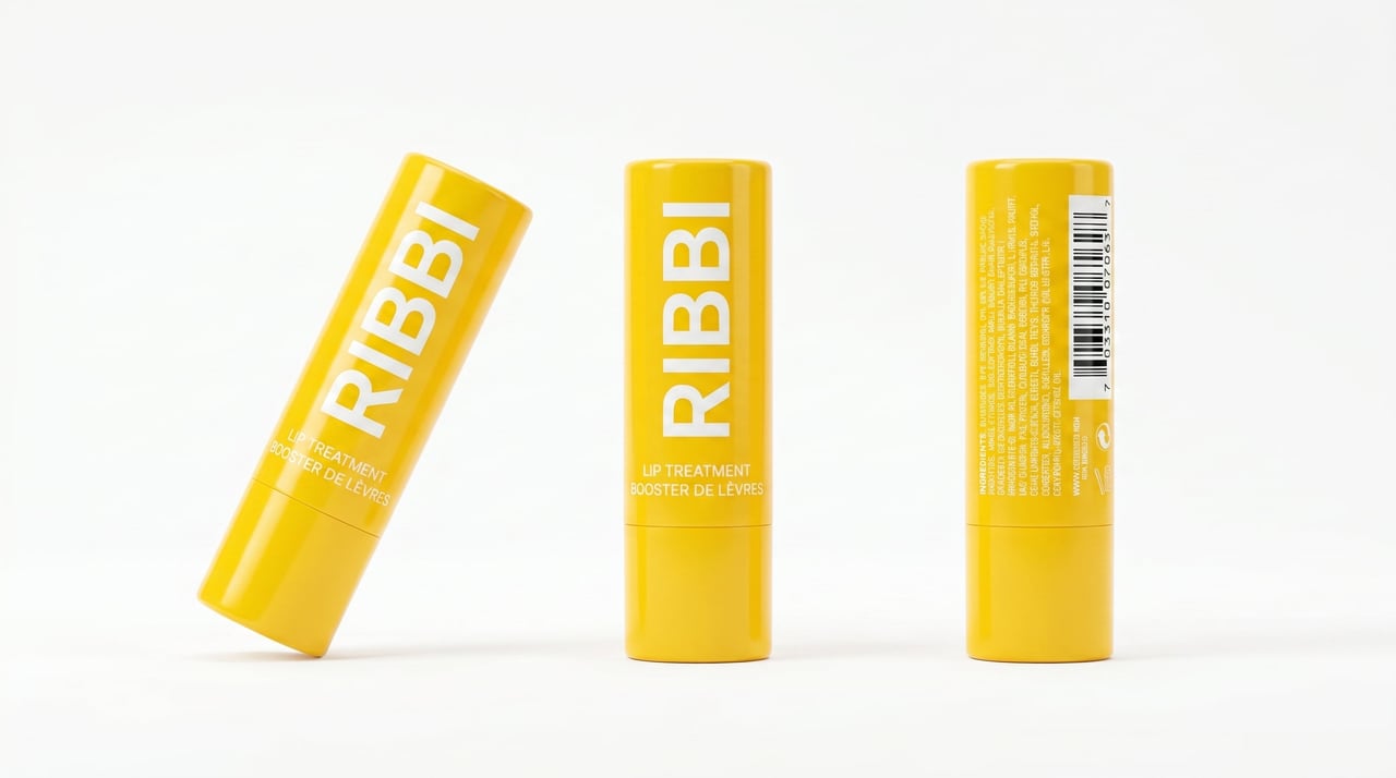 Ribbi Yellow Lip Treatment Three Views