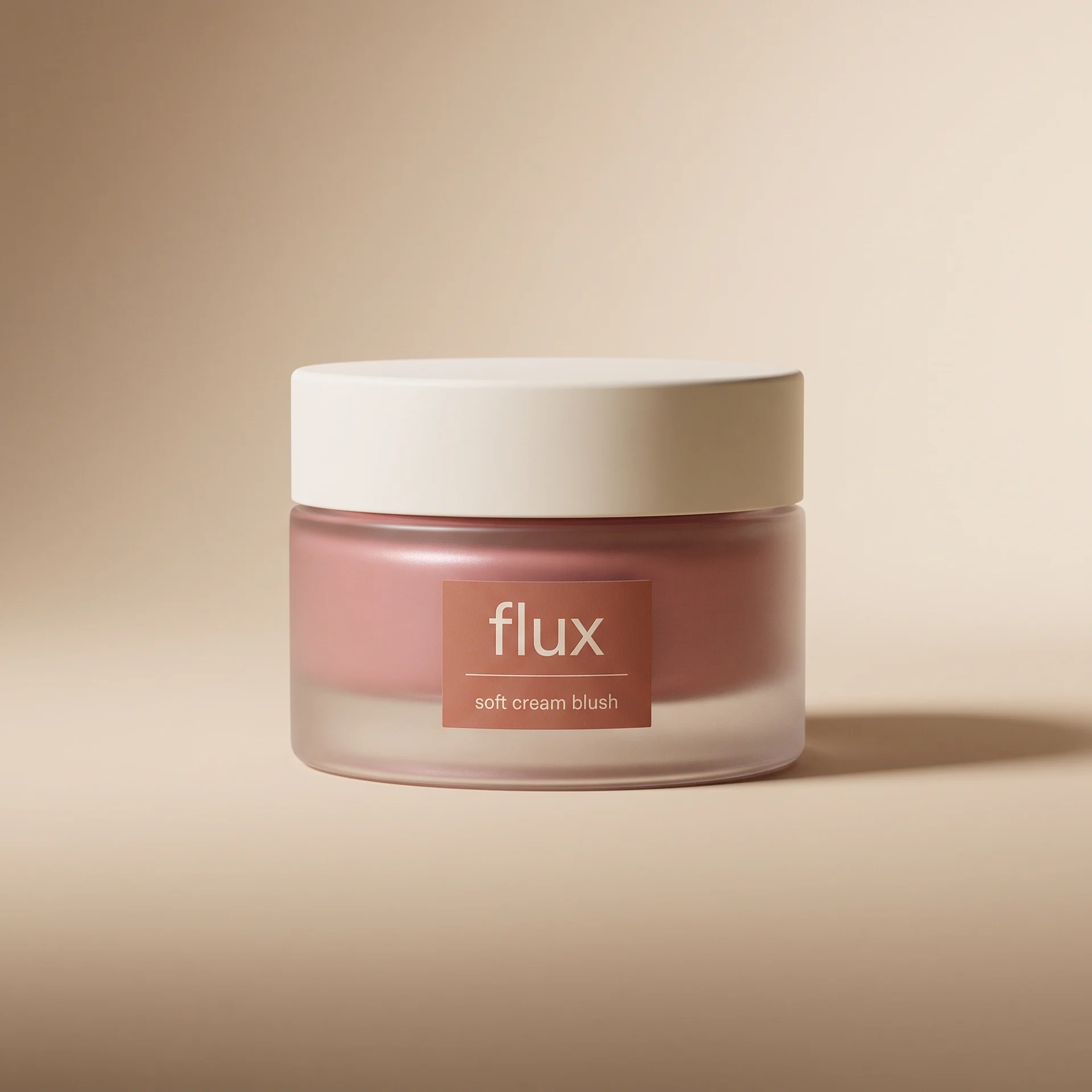 Cream blush jar product photo used as the input frame