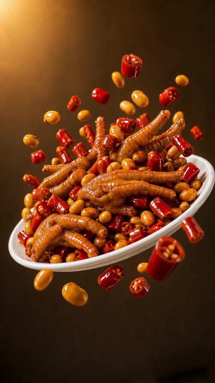 麻辣鸡爪一镜抛起商业视频