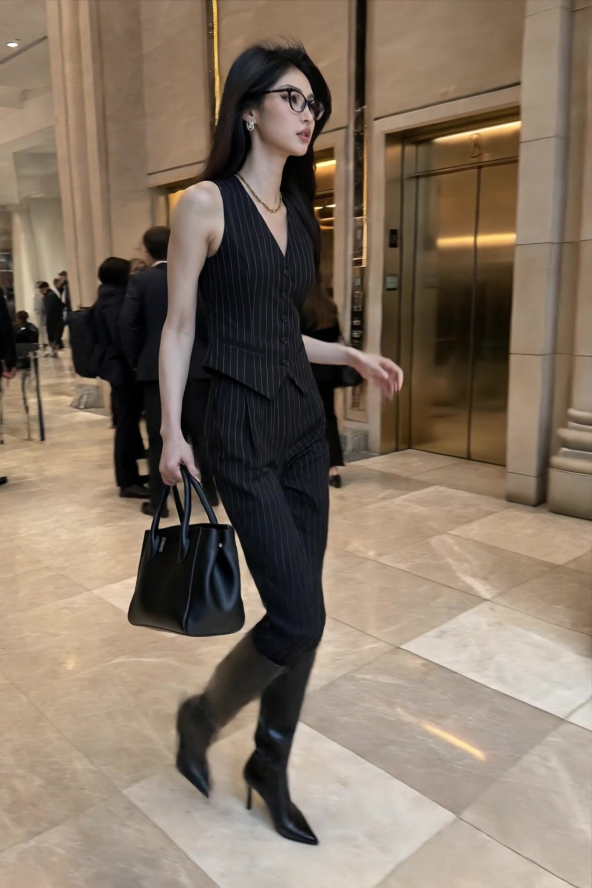 NYC Lobby Urgent Walk Straight - Black Outfit